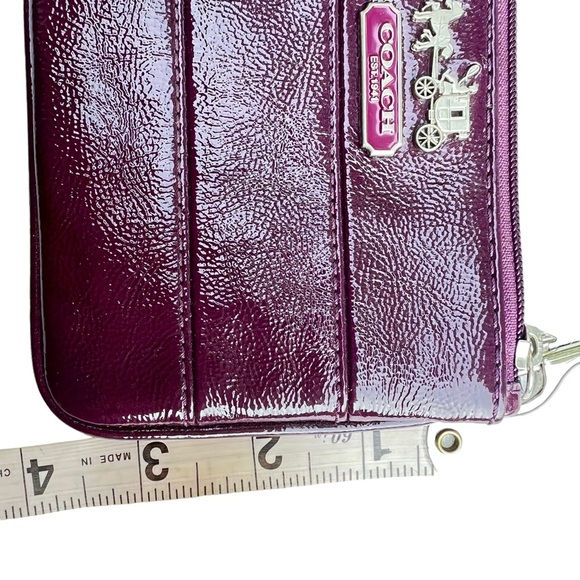 Coach purple patent small zippy wallet heritage - Picture 2 of 8